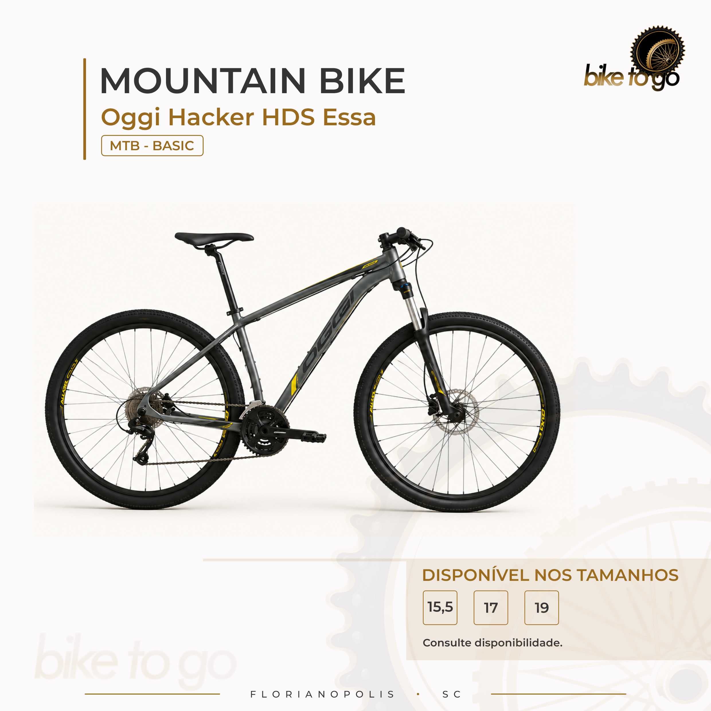 MTB Basic - OGGI Hacker HDS Essa Tamanho 15,5” (S) - 17" (M) - 19" (L)